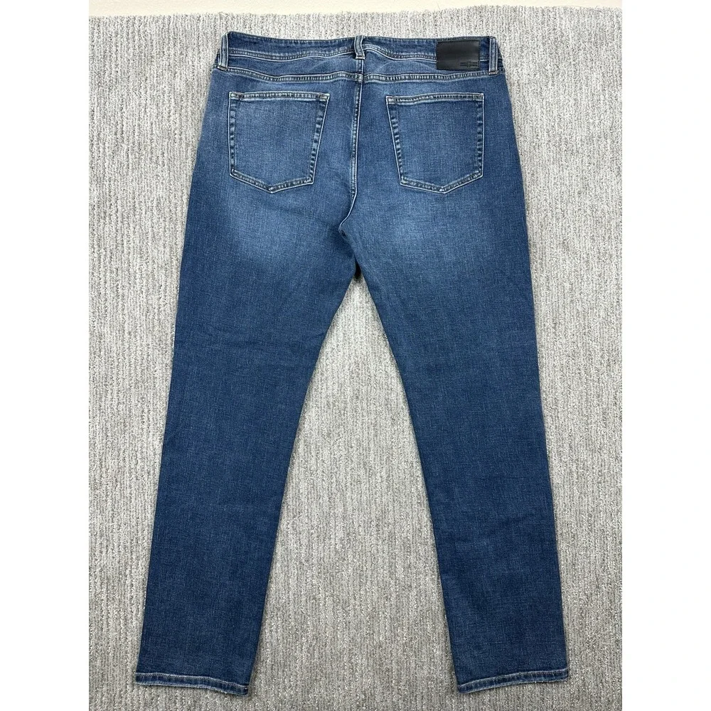 Liverpool Regent Relaxed Straight Jeans Mens 38x34 Blue Stretch Denim Dark Wash